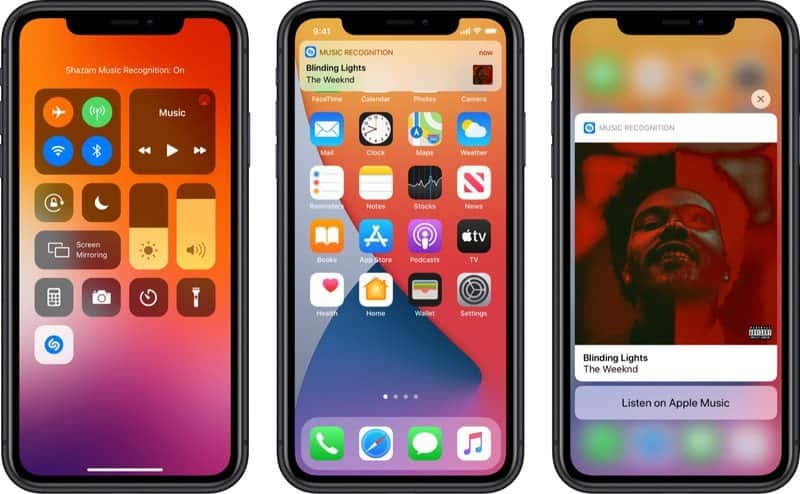 Shazam in Control Centre Shazam in Control Centre